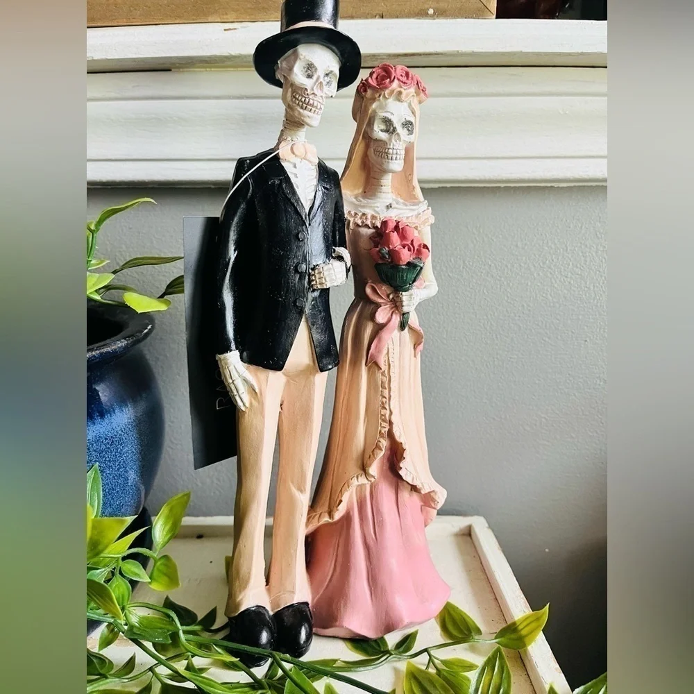 Rachel Zoe Skeleton Bride Groom Figurine Halloween Decor NWT